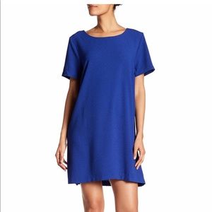 Blue short sleeve work dress